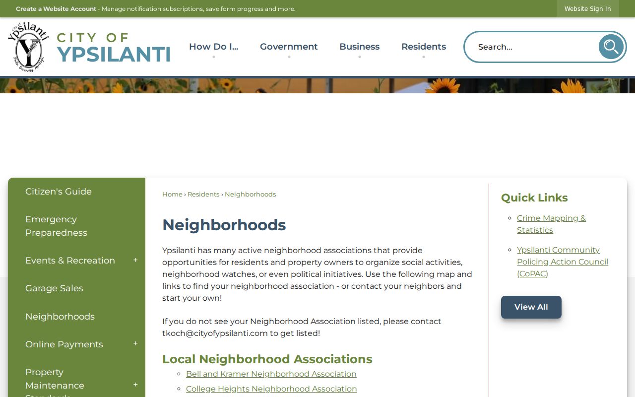 Ypsilanti Township neighbors City of Ypsilanti neighborhood distinction