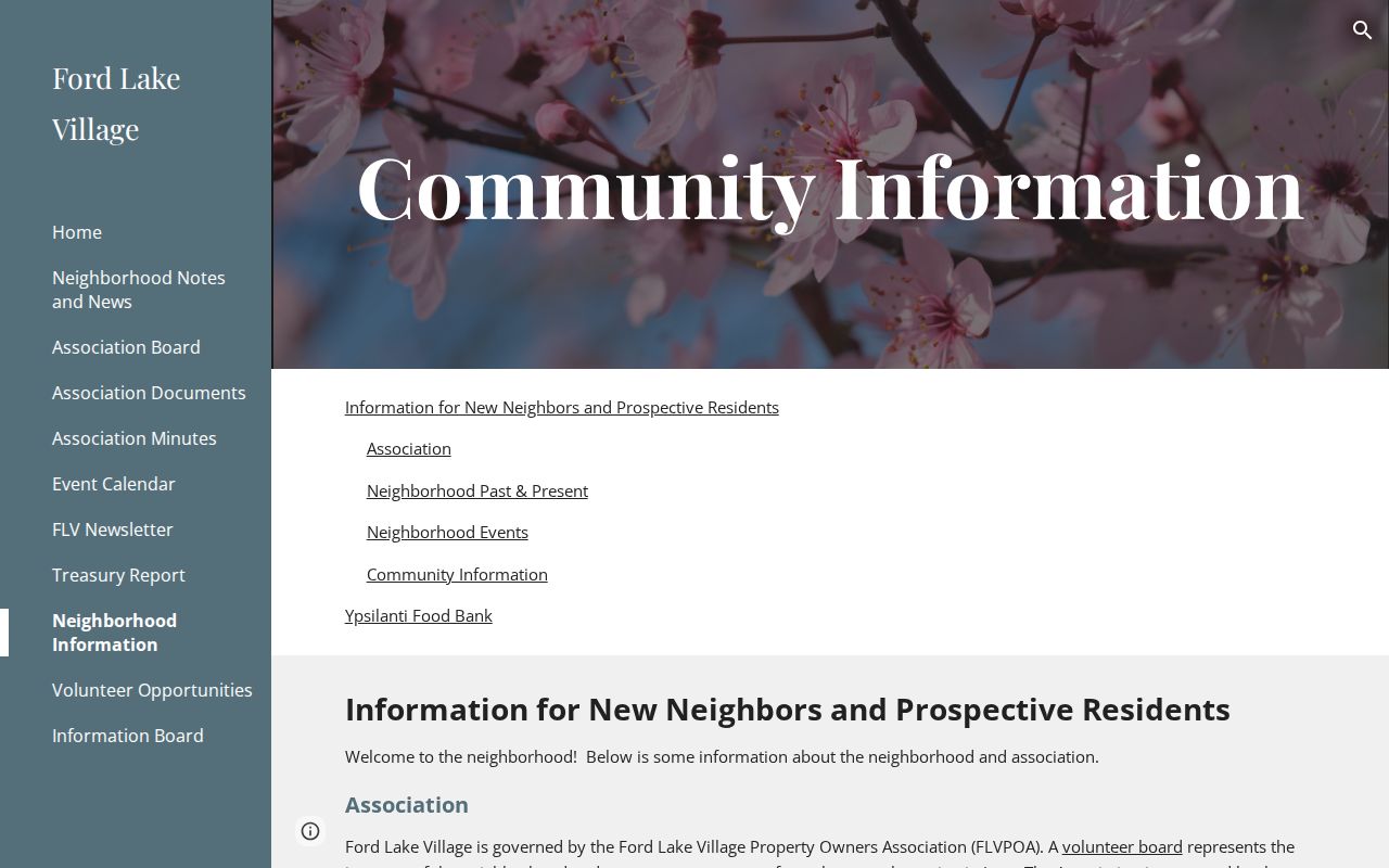 Ypsilanti Township neighbors Ford Lake Village community details