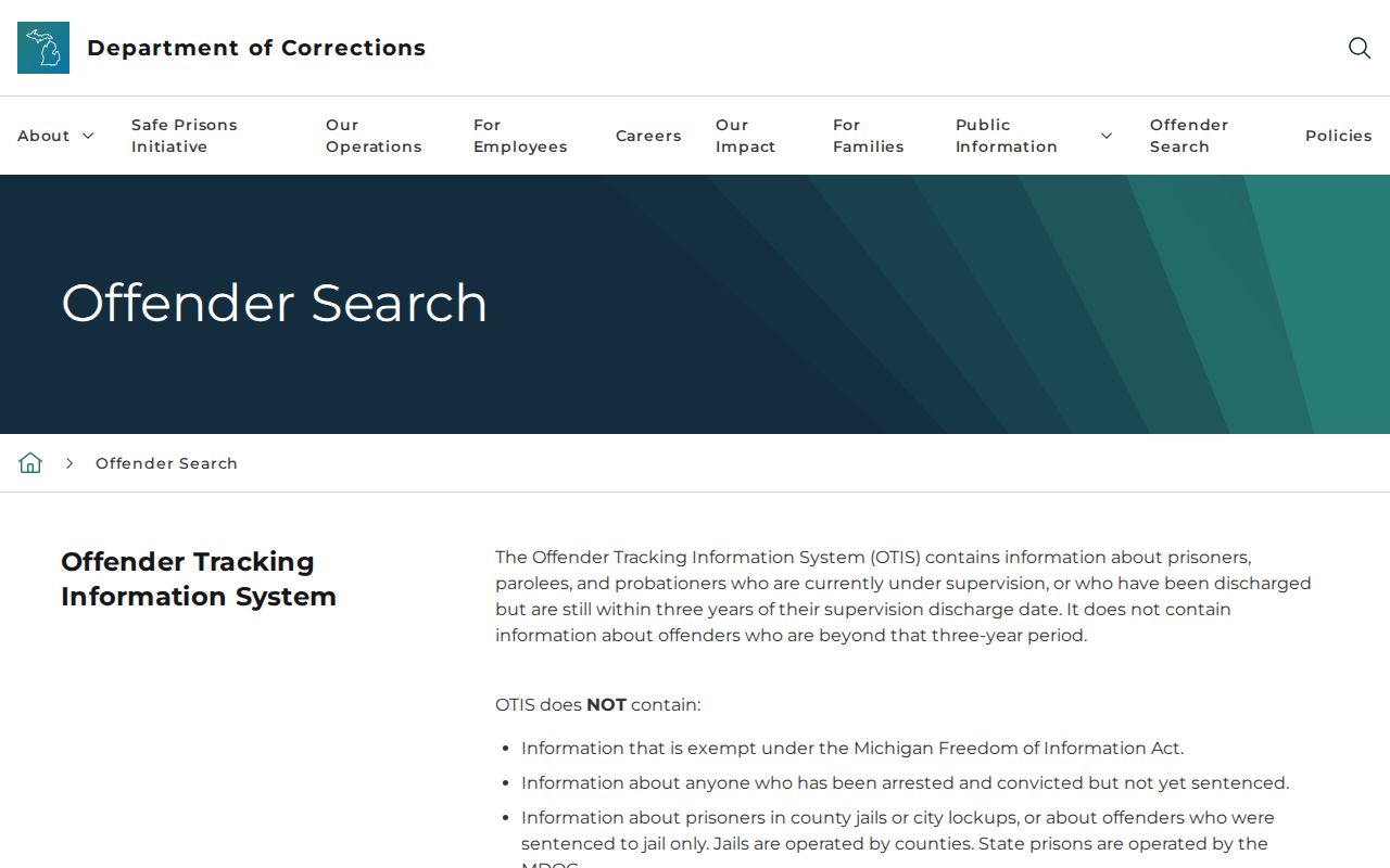 Ypsilanti Township resident lookup Michigan OTIS scope information