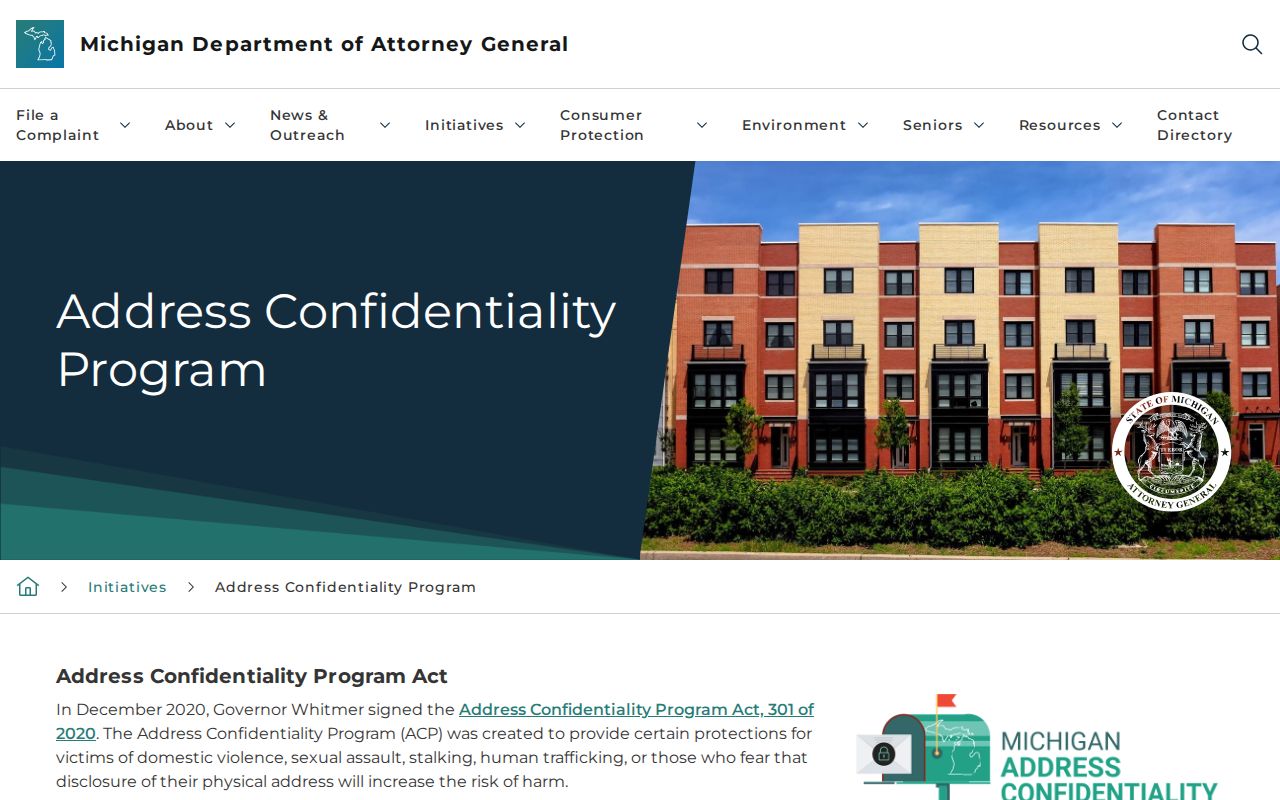 Ypsilanti Township ZIP code directory Michigan address confidentiality information